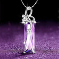 Huitan Purple CZ Pendant Necklace – Women's Wedding Jewelry