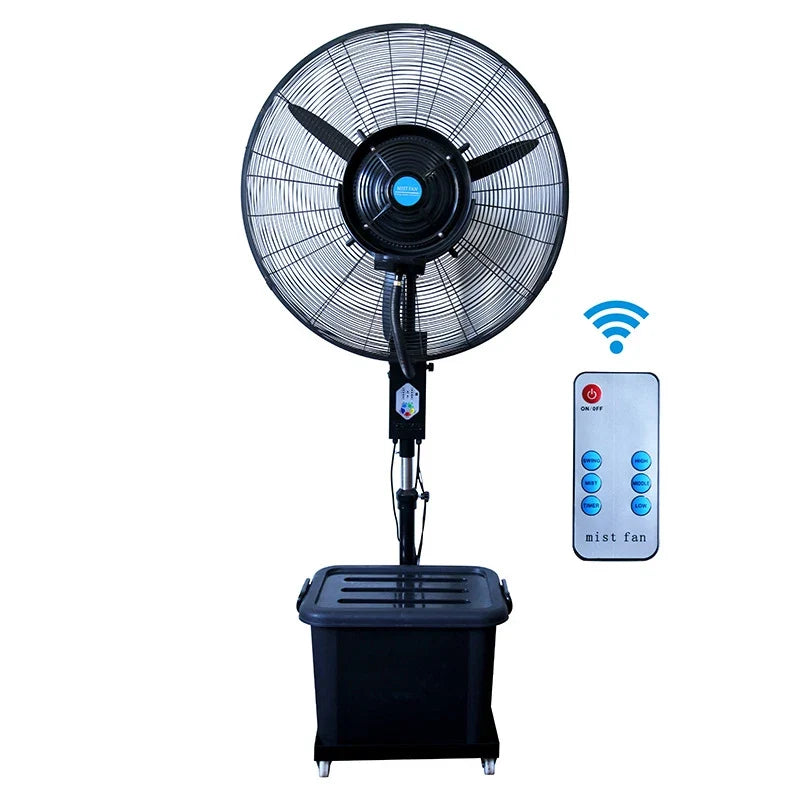 26" Industrial Water Mist Fan 260W | Remote Control, 220V
