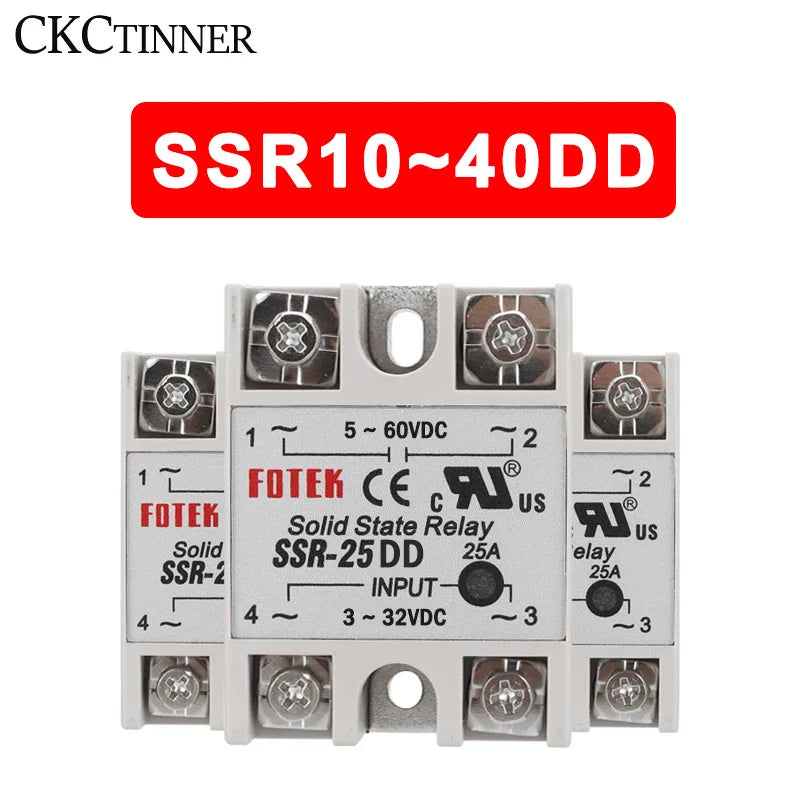 DC Solid State Relay SSR 10A 25A 40A Single Phase White Shell