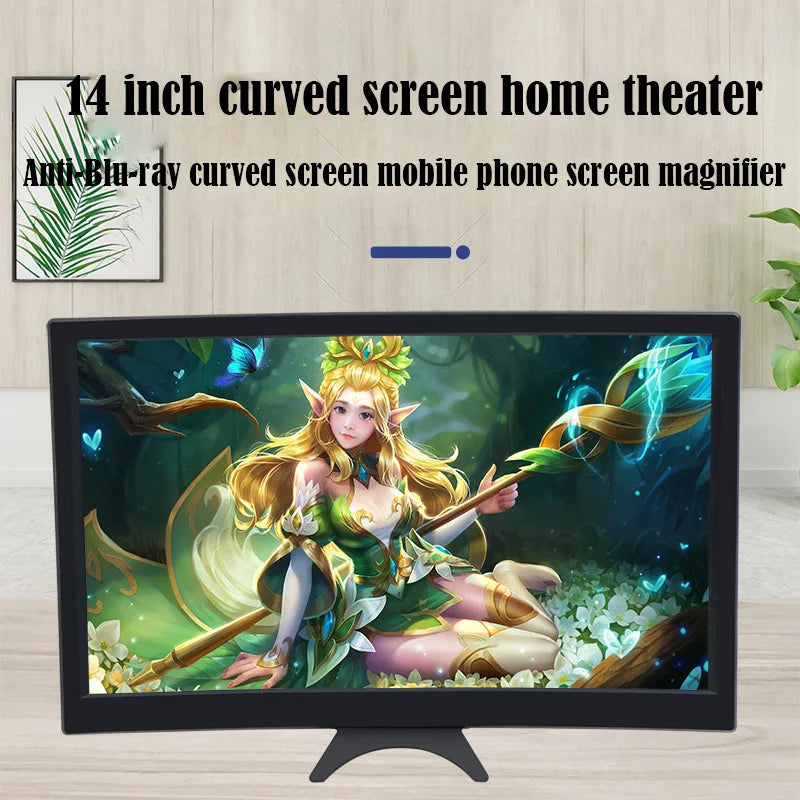 14-Inch Curved Phone Screen Magnifier – 3X 4X Acrylic Lens