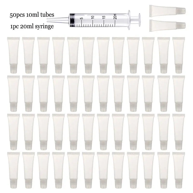 Refillable Lip Gloss Tubes with Syringe | 10ml DIY Cosmetic