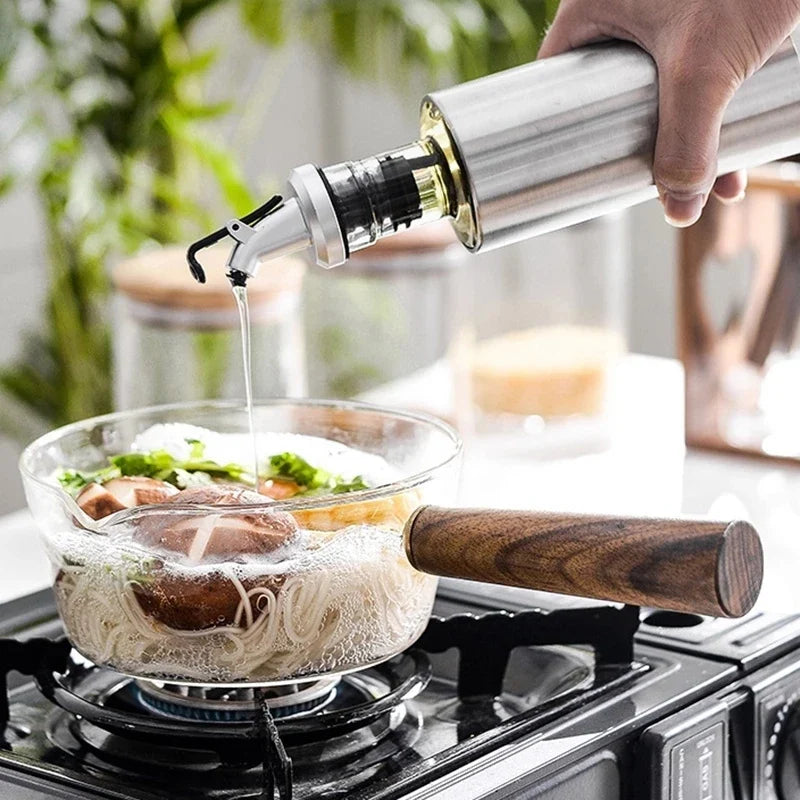 KEMORELA Glass Milk Pot Wooden Handle – 400ml/600ml Saucepan