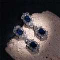 Huitan Blue White Cubic Zirconia Drop Earrings | Women's Jewelry