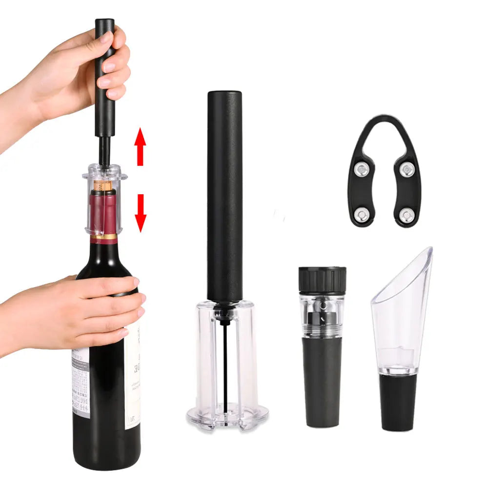 Wine Opener Air Pump Pressure Vacuum Bottle Corkscrew Stainless Steel