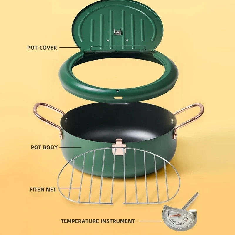 KEMORELA Stainless Steel Deep Fryer Pot with Temperature Display