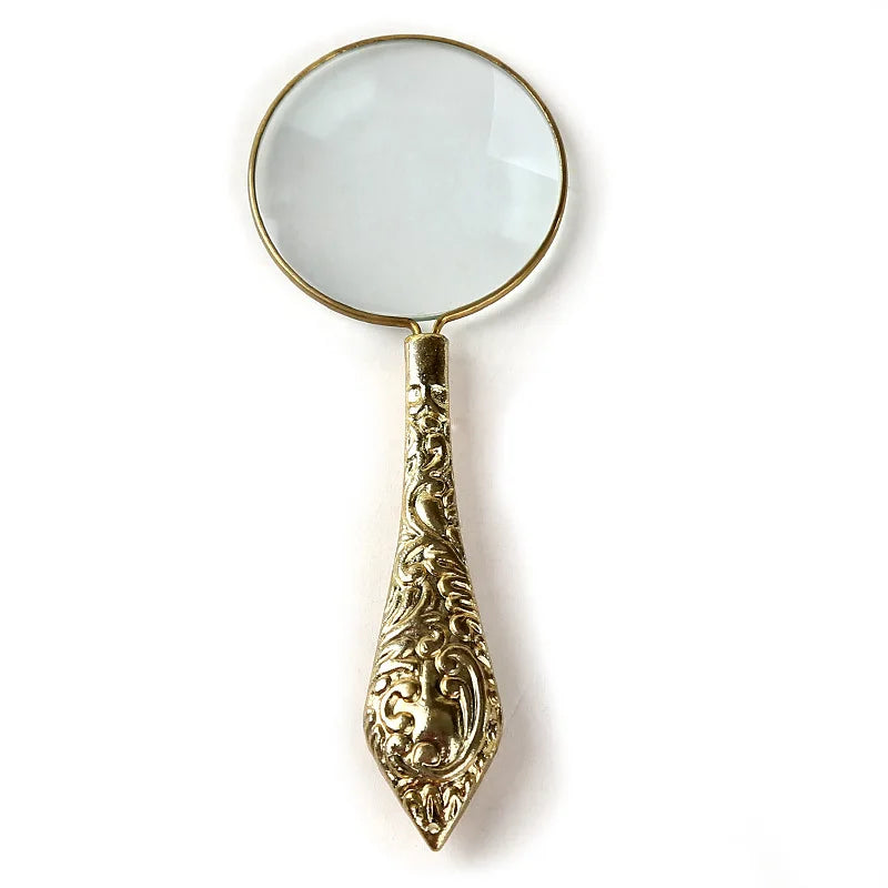 4X Handheld Metal Magnifying Glass – Portable Reading Lens