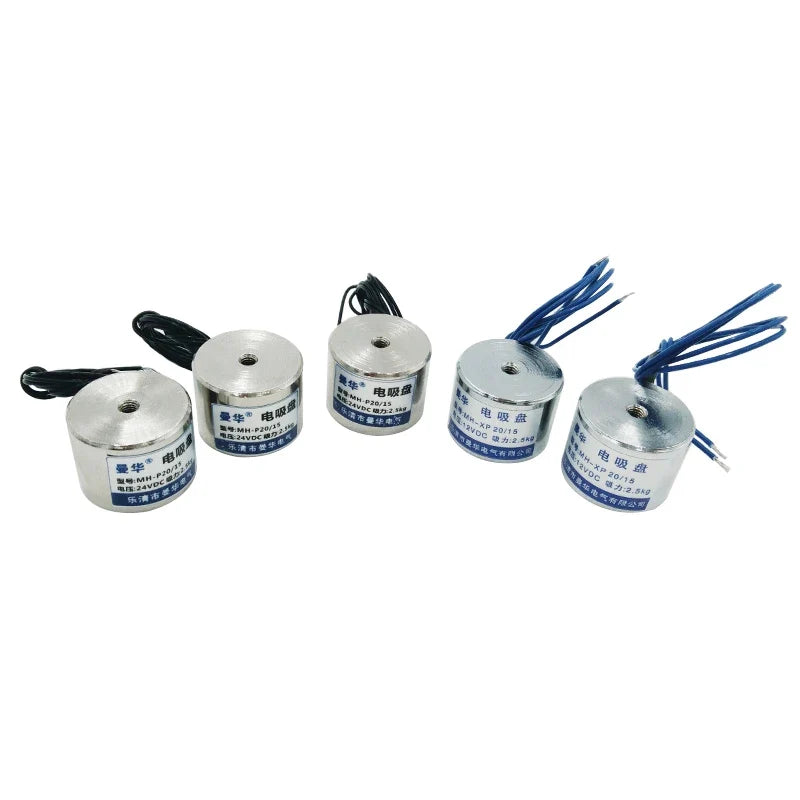 P20/15 Mini Electromagnet Solenoid 12V – 2.5KG 25N Holding Magnet