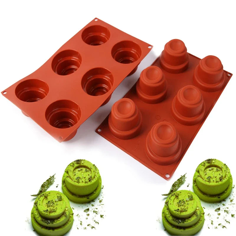 6-Cavity 3D Silicone Mold for Cake, Mousse & Chocolate