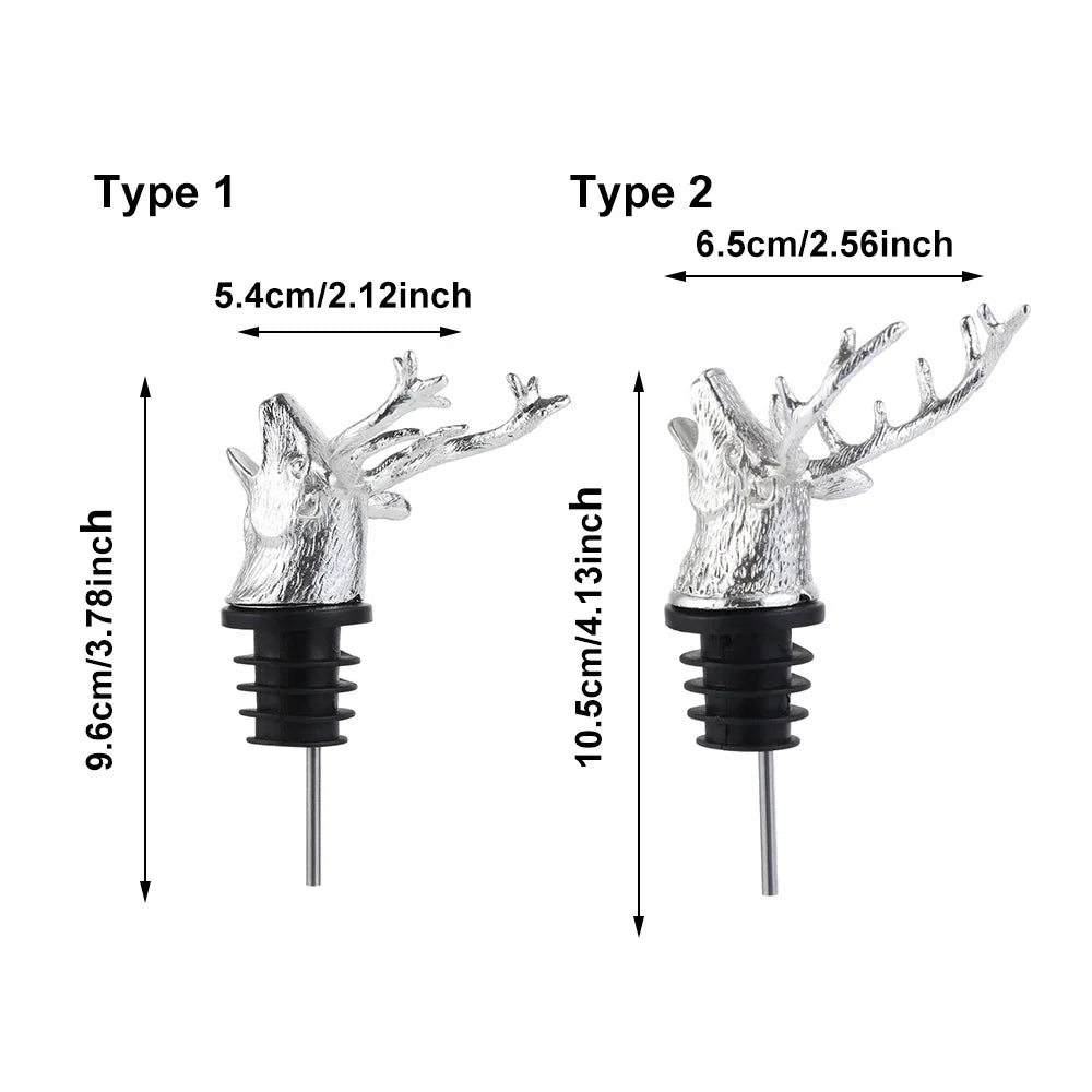 Deer Elk Lion Bull Head Wine Pourer Bottle Stoppers Bar Tools Wedding