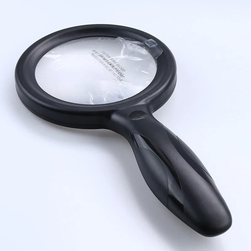 LED Handheld Magnifying Glass USB Rechargeable 2X 13X Ring Light