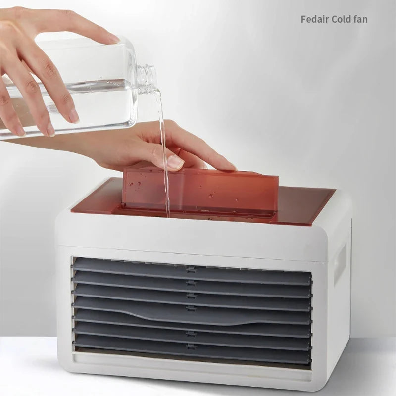 Mini USB Air Cooler Fan with Humidifier – 5V Desktop Cooling