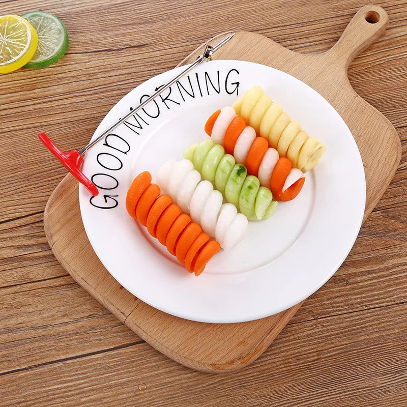 Manual Spiral Vegetable Slicer – Stainless Steel Spiral Cutter