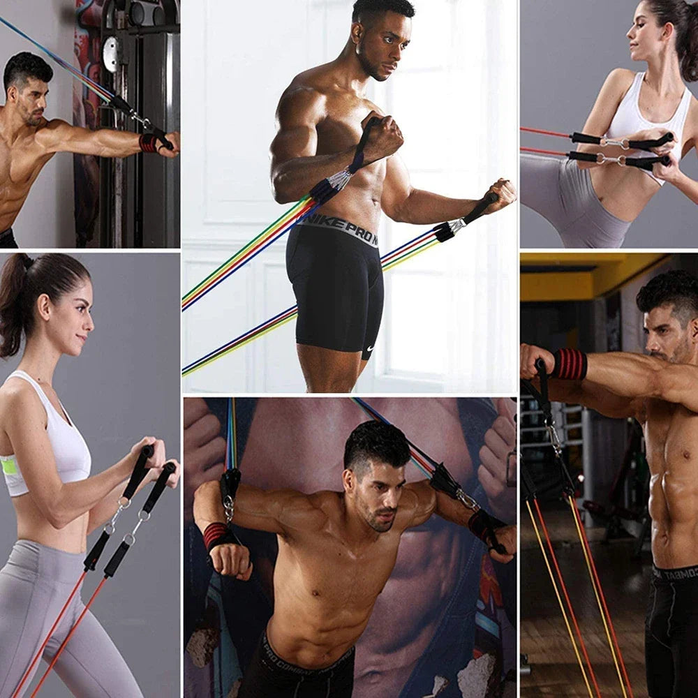 Resistance Bands Set 115 lbs – 5 Tubes Home Gym & Yoga