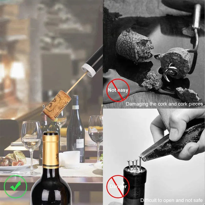 Portable Wine Opener Air Pressure Pump Bottle Corkscrew Tools Bar