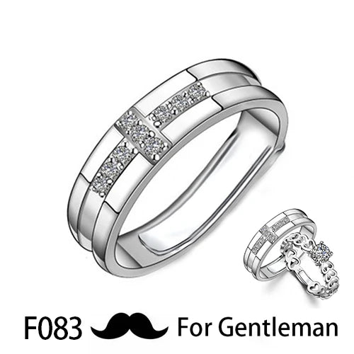 Huitan His King Her Queen Engraved Couple Ring – CZ Wedding Band