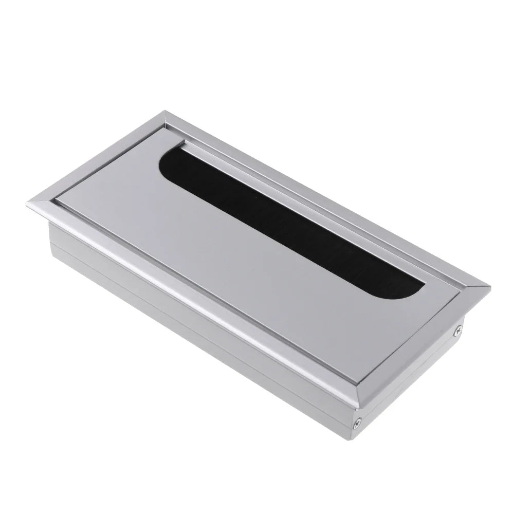 Aluminum Alloy Grommet Hole Cover Outlet Port Black Brush Rectangle