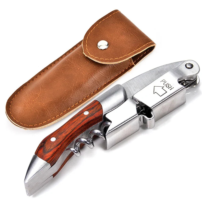 Wine Opener Professional Waiters Corkscrew PU Bag Bottle Foil Cutter