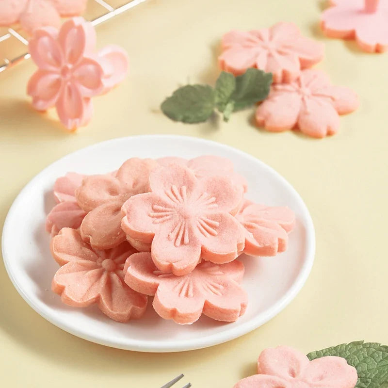 5-Pc Sakura Cherry Blossom Cookie Cutter & Fondant Mold Set