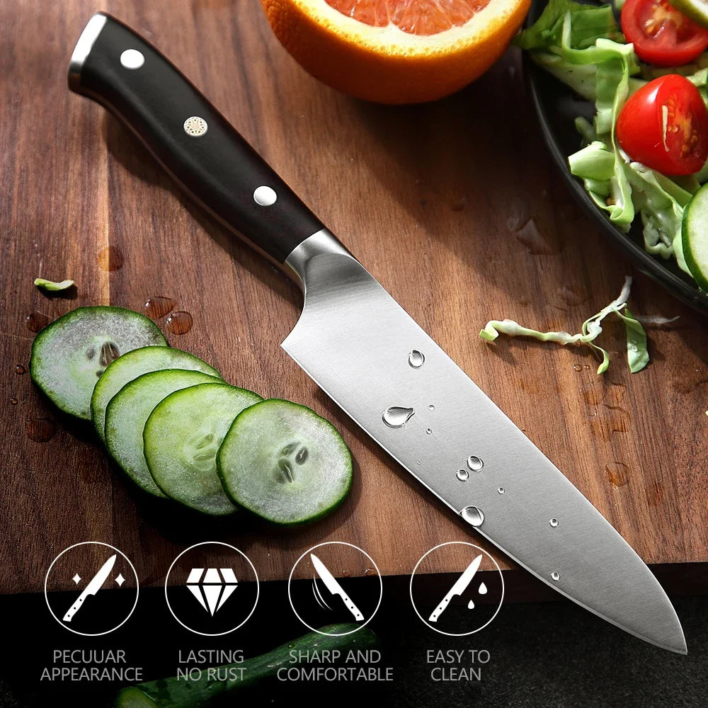 XINZUO 5-Inch Utility Knife – German 1.4116 Steel & Ebony Handle