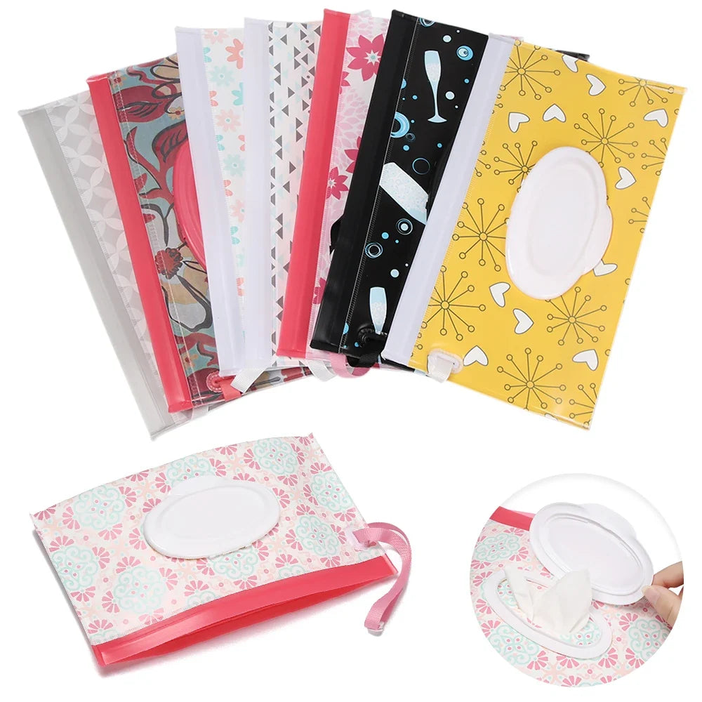 Baby Wet Wipes Carrying Case Bag | Stroller Snap-Strap Clutch