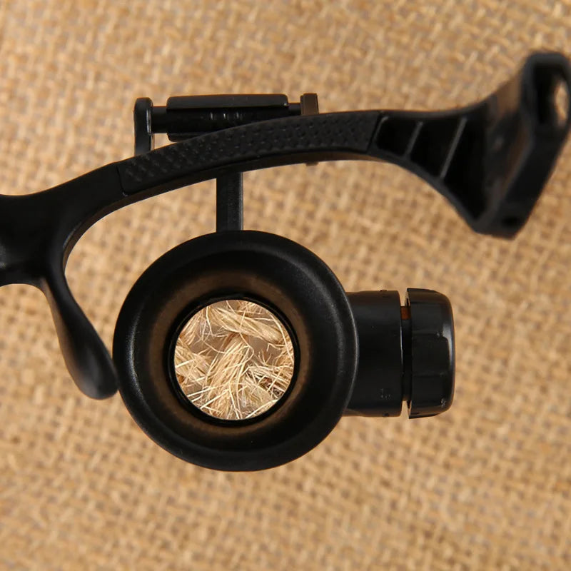 LED Headband Magnifier Glasses 10X–25X | Watch Repair Loupe