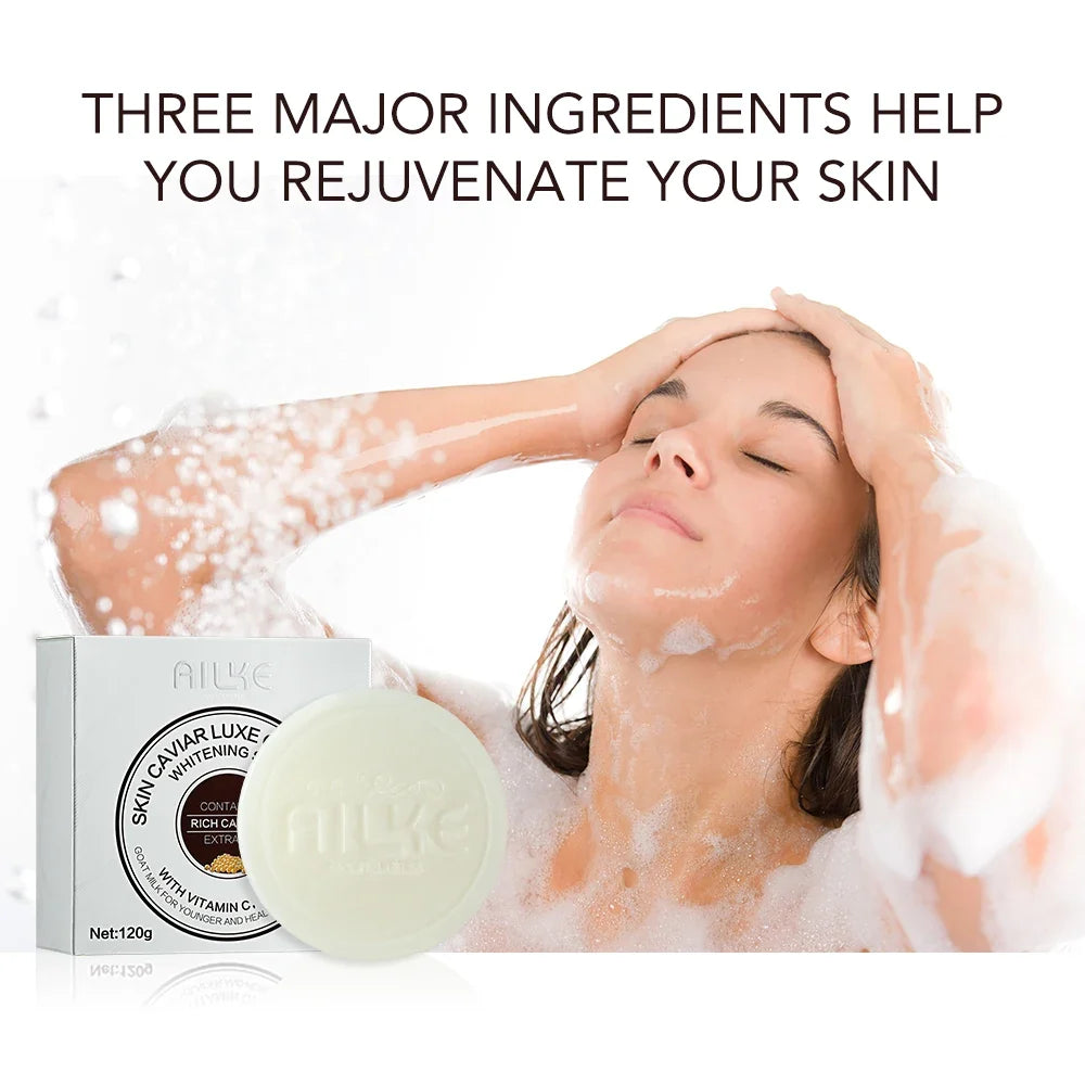 AILKE Goat Milk & Caviar Brightening Bar Soap – Face & Body