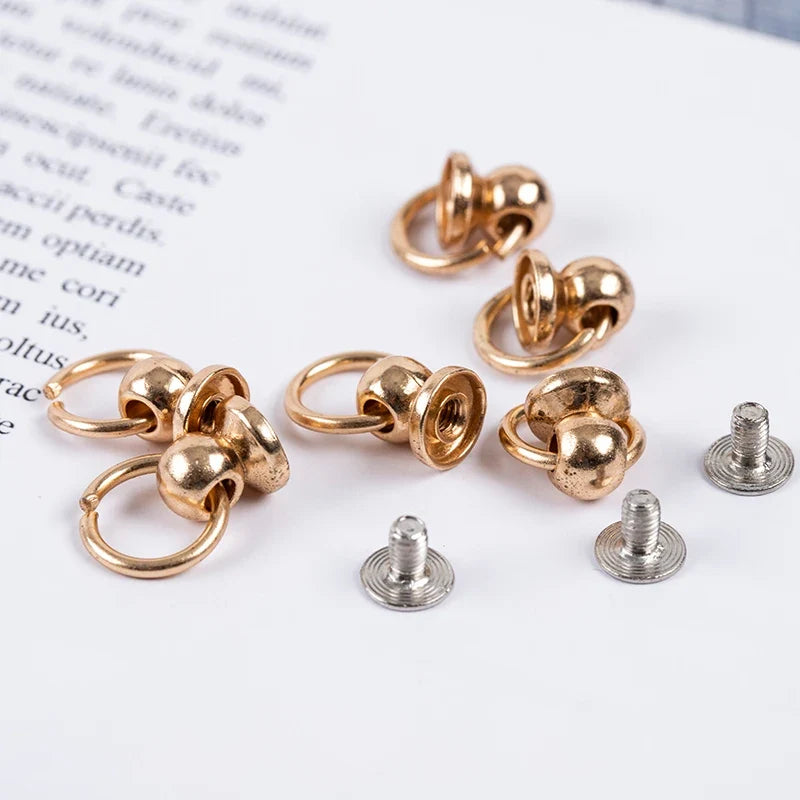 8mm Metal O-Ring Screwback Rivets – 10pcs for Bags & Crafts