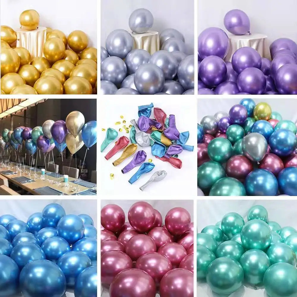 Chrome Metallic Latex Party Balloons – 20 or 50 Pack