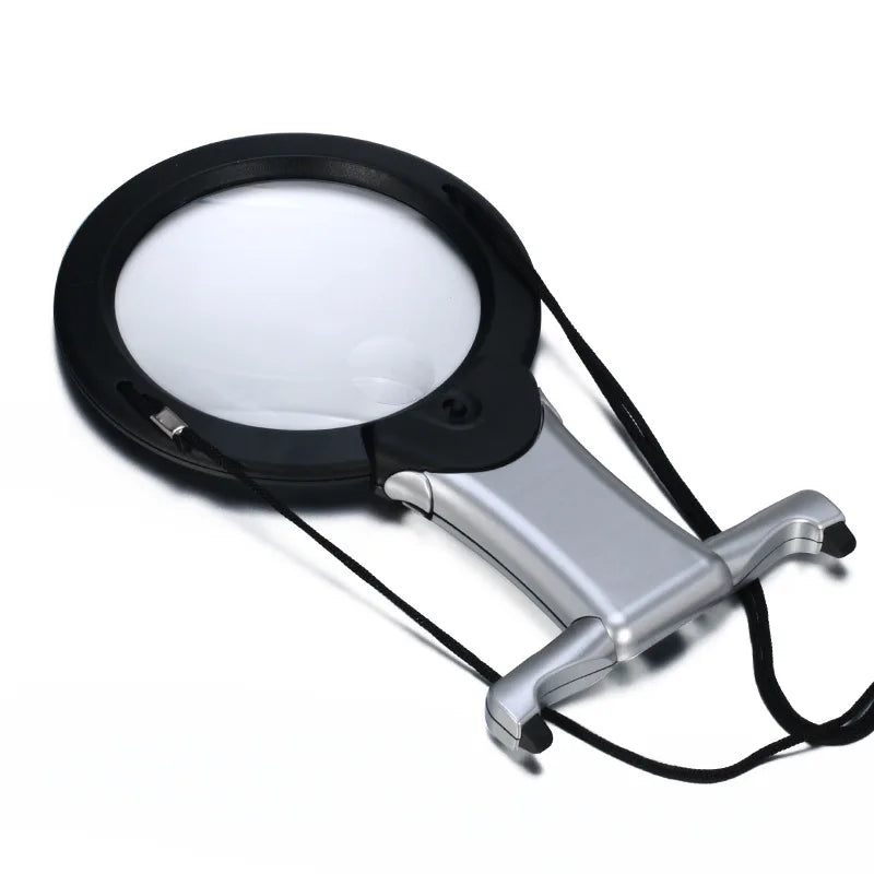 Hands-Free LED Magnifier Loupe 5X 2.5X Neck Wear Reading Glass