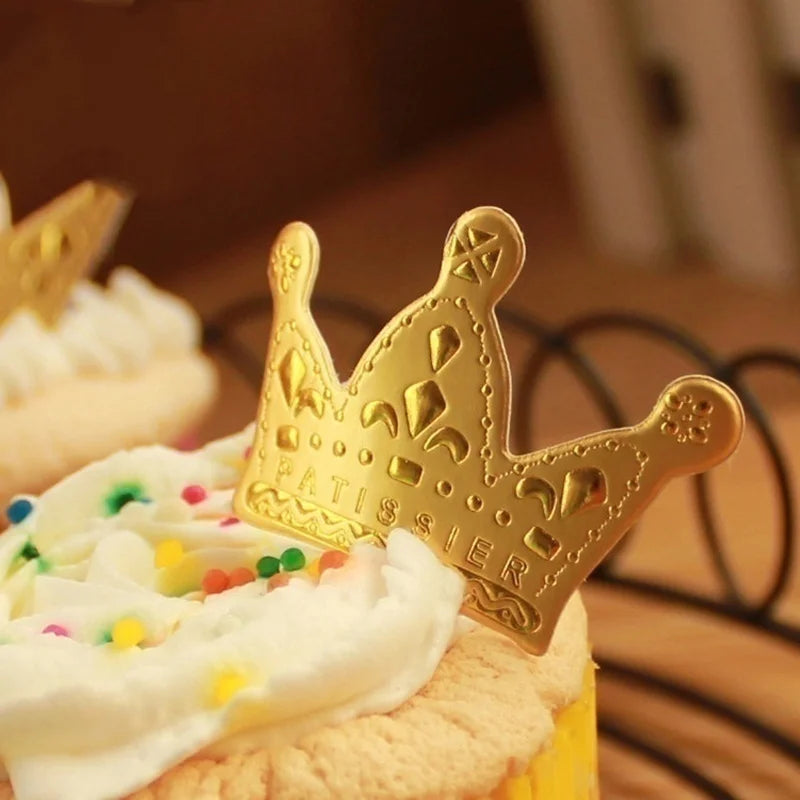 Lot Gold Princess Crown Cake Topper Favors Party Cupcake Picks