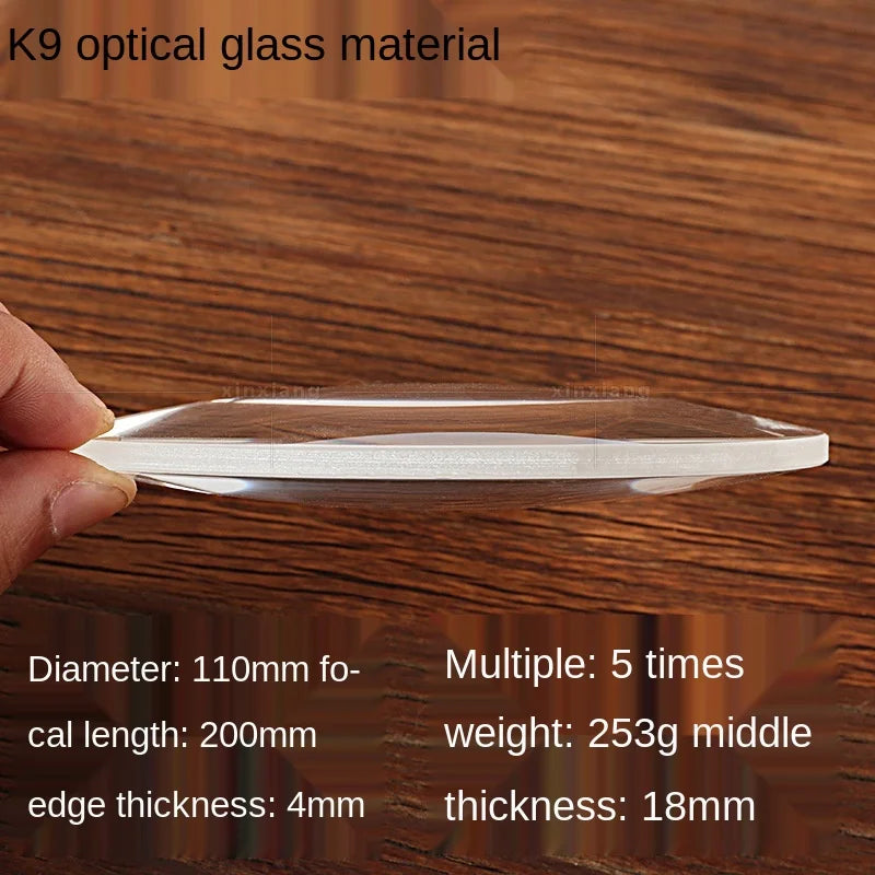 110mm K9 Optical Glass Biconvex Lens – DIY Projector & Science