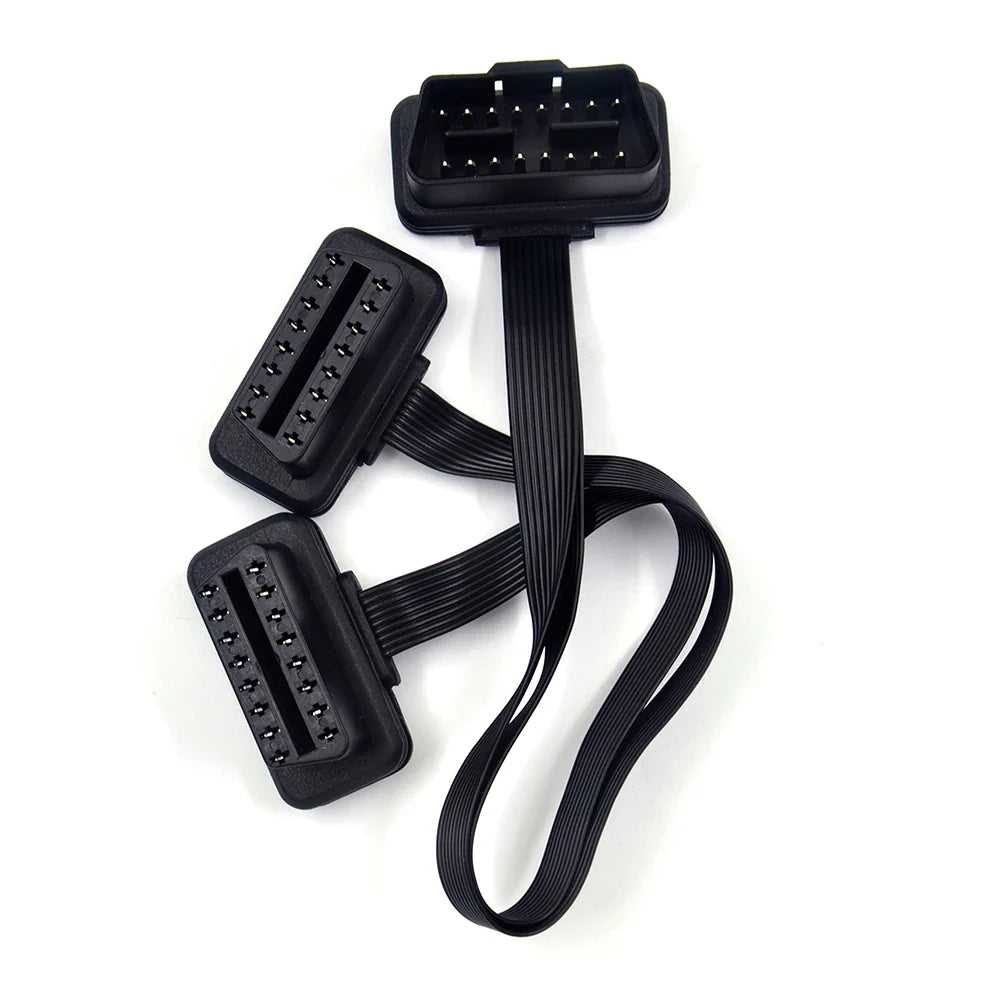 OBD2 Y Splitter Extension Cable 16 Pin Male to Dual Female 30cm