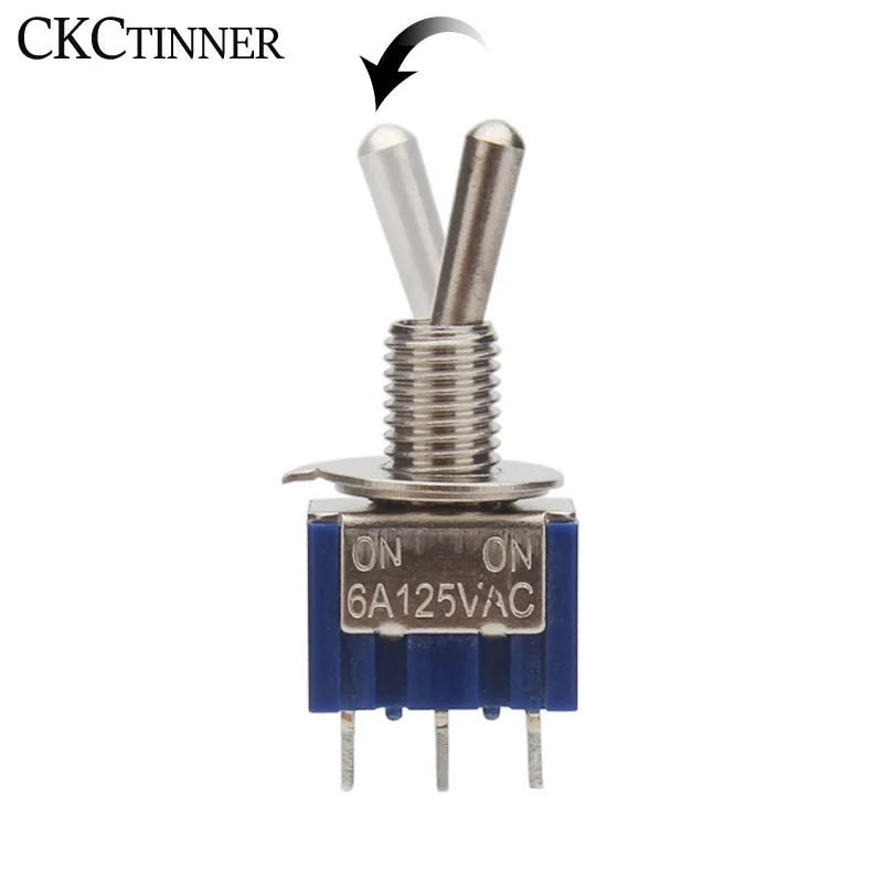 MTS-102 SPDT Toggle Switch 6A 125V 6mm 3-Pin | 5 or 10 Pack