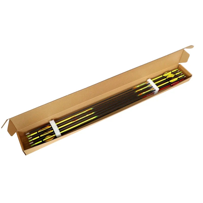 ID4 Yellow Shaft Orange Arrows Pure Carbon Arrow Spine 400 1000 Bow
