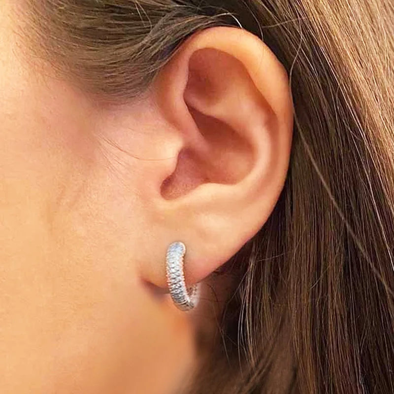 Huitan Cubic Zirconia Hoop Earrings | Bridal & Daily Wear