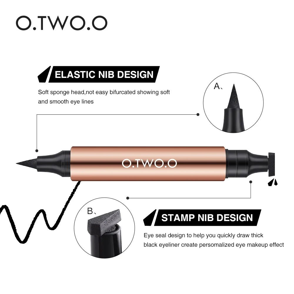 O.TWO.O Waterproof Eyeliner Stamp Kit – Double-Ended, 2pc Set