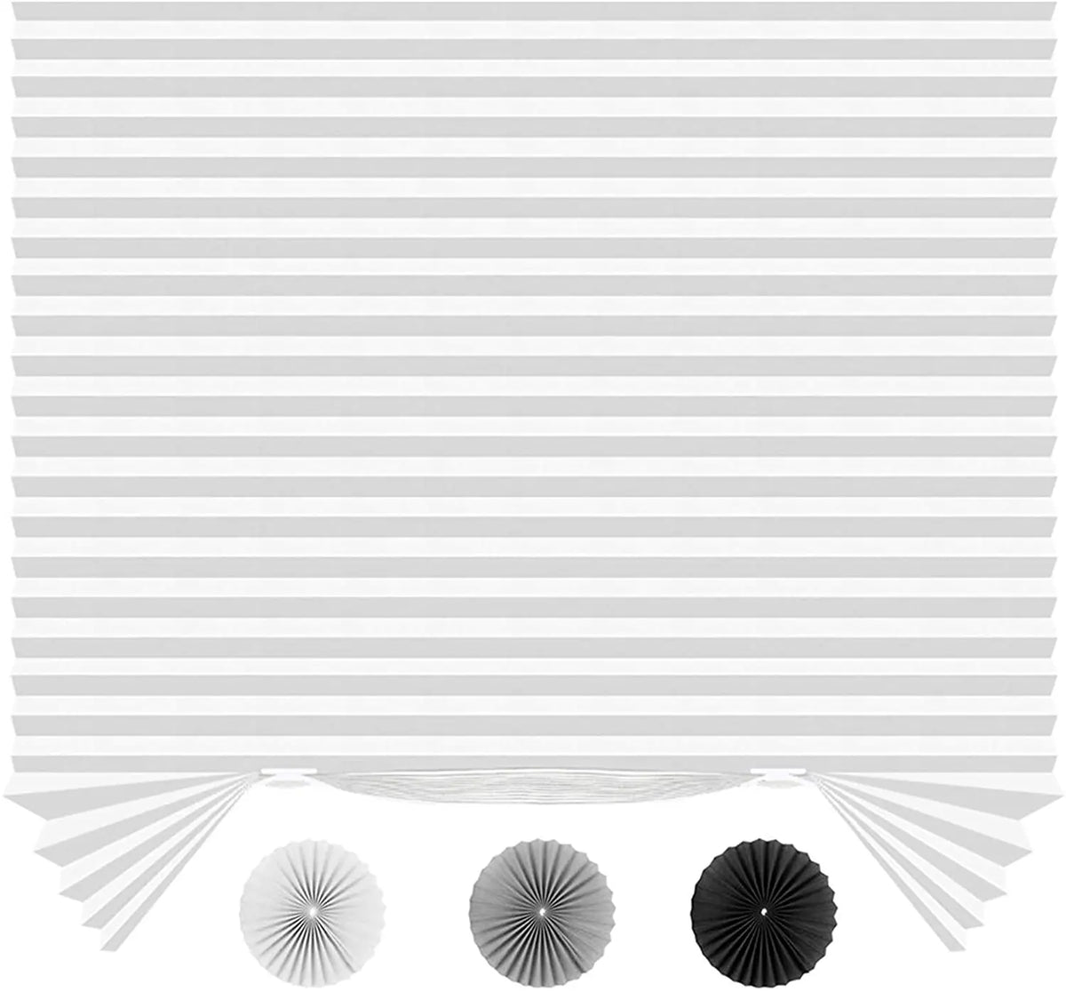 Pleated Window Shade Adhesive Blinds Light Blocking Fabric Half