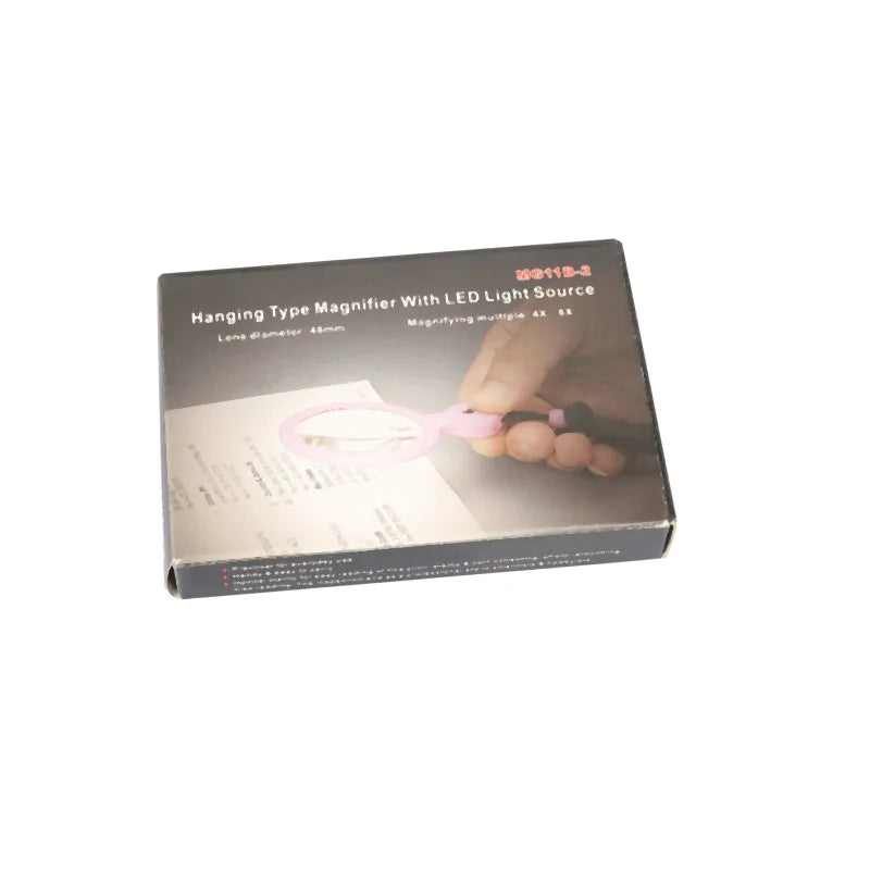 Handheld Magnifier with LED Light – 4X 8X Double Lens Loupe