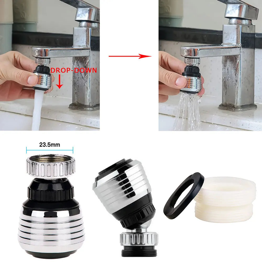 360 Degree Swivel Kitchen Faucet Aerator Clean Adjustable Dual Mode