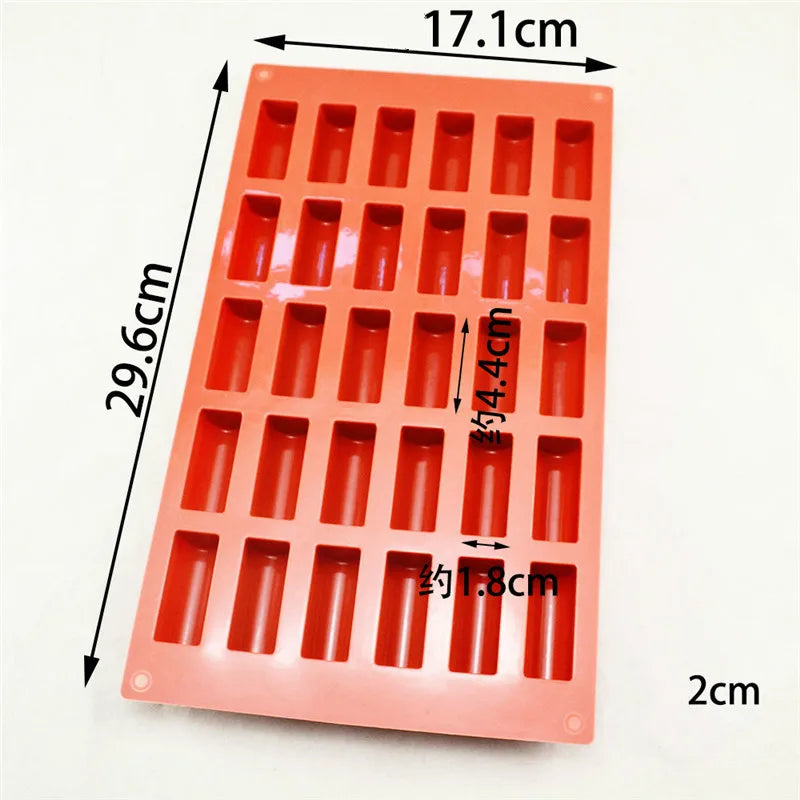 30-Hole Silicone Mini Cake Mold – Brownie & Chocolate Baking Pan