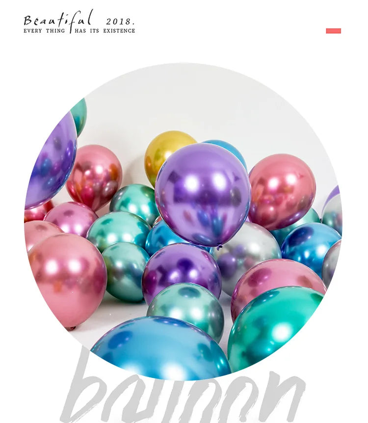 Chrome Metallic Latex Party Balloons – 20 or 50 Pack