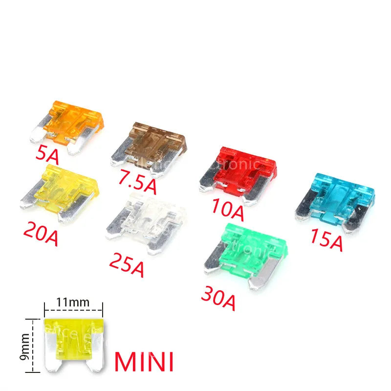 Car Fuse Mini Small Medium 5A 7 10A 15A 20A 25A 30A 35A 40A Amp Clip