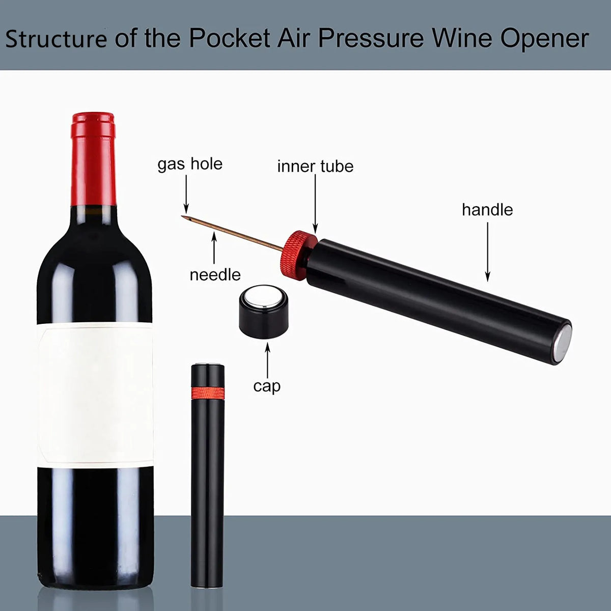 Portable Wine Opener Air Pressure Pump Bottle Corkscrew Tools Bar