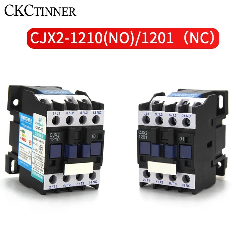 CJX2-12 AC Contactor 12A 3P+1NO DIN Rail 24V–380V CE