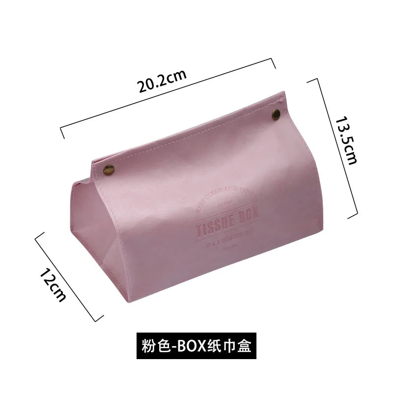 PU Leather Tissue Box Holder – Napkin Case for Car & Home