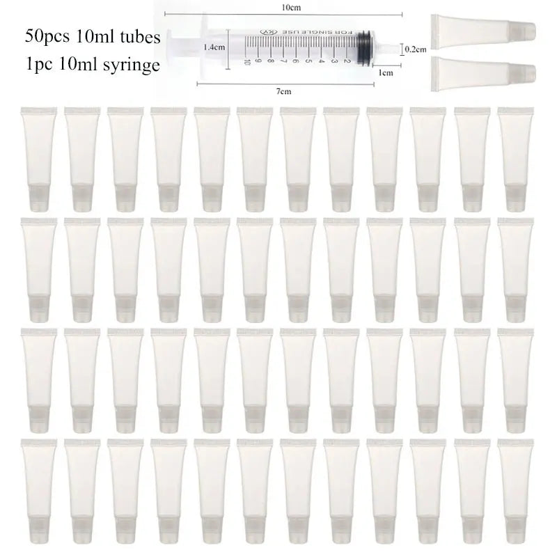 Refillable Lip Gloss Tubes with Syringe | 10ml DIY Cosmetic