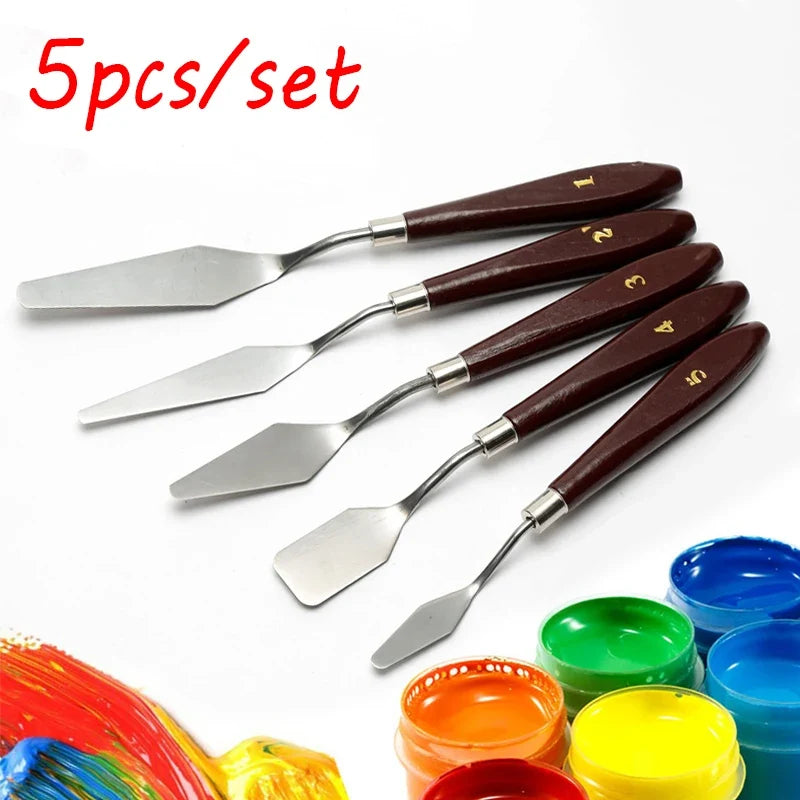 5-Piece Stainless Steel Palette Knife & Baking Spatula Set