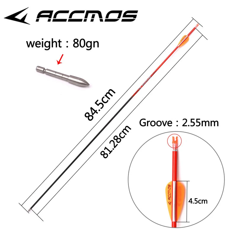 6 12ps ID Pure Carbon Arrow Spine 400 500 600 700 800 900 1000Archery