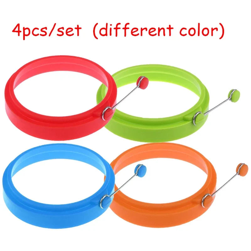 4-Pack Silicone Egg & Pancake Ring Molds – Nonstick Round