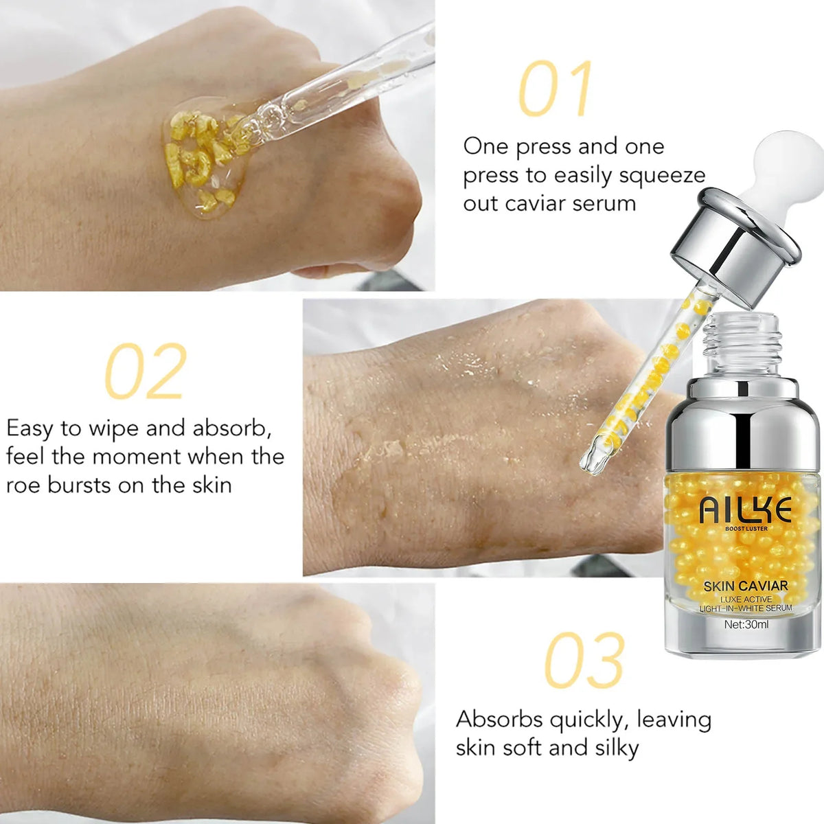 AILKE Caviar Extract Face Serum | Brighten, Firm & Hydrate
